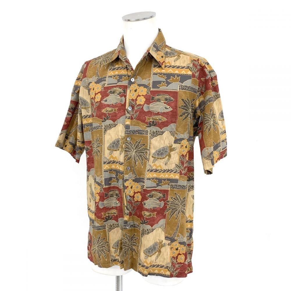 (B4)  Tori Richard Hawaiian Aloha Shirt XL Men’s Cotton Lawn‎ Sea Turtles Fish